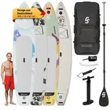 Capital Sports Aufblasbares SUP Board Set, All-Rounder SUP Board mit Fiberglas Paddel, Stand Up Paddling Board für Kinder & Erwachsene, Paddle Board Aufblasbar mit Tasche & Pumpe, 365cm/11,9ft