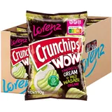 Lorenz Snack World Crunchips WOW Cream & Mild Wasabi, 10er Pack (10 x 110 g)