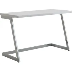 Kadima Design Schreibtisch `Sarnot`: Hochglanz-Design, Metallgestell. Silber, 120x55x76 cm