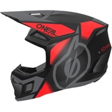 O'Neal 3SRS Vision Motocross Helm, schwarz-grau-rot, Größe XS