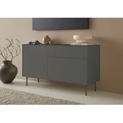 Lowboard "Essentials", grau (anthrazit), B:127cm H:72cm T:42cm, MDF, LEGER HOME BY LENA GERCKE, Sideboards, Breite: 127 cm, MDF lackiert, Push-to-open-Funktion