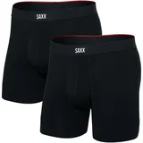 SAXX Underwear Saxx - Vibe Xtra Boxer Brief Fly 2-Pack - Kunstfaserunterwäsche Gr L schwarz