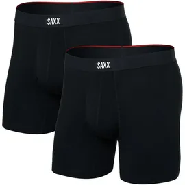SAXX Underwear Saxx - Vibe Xtra Boxer Brief Fly 2-Pack - Kunstfaserunterwäsche Gr L schwarz