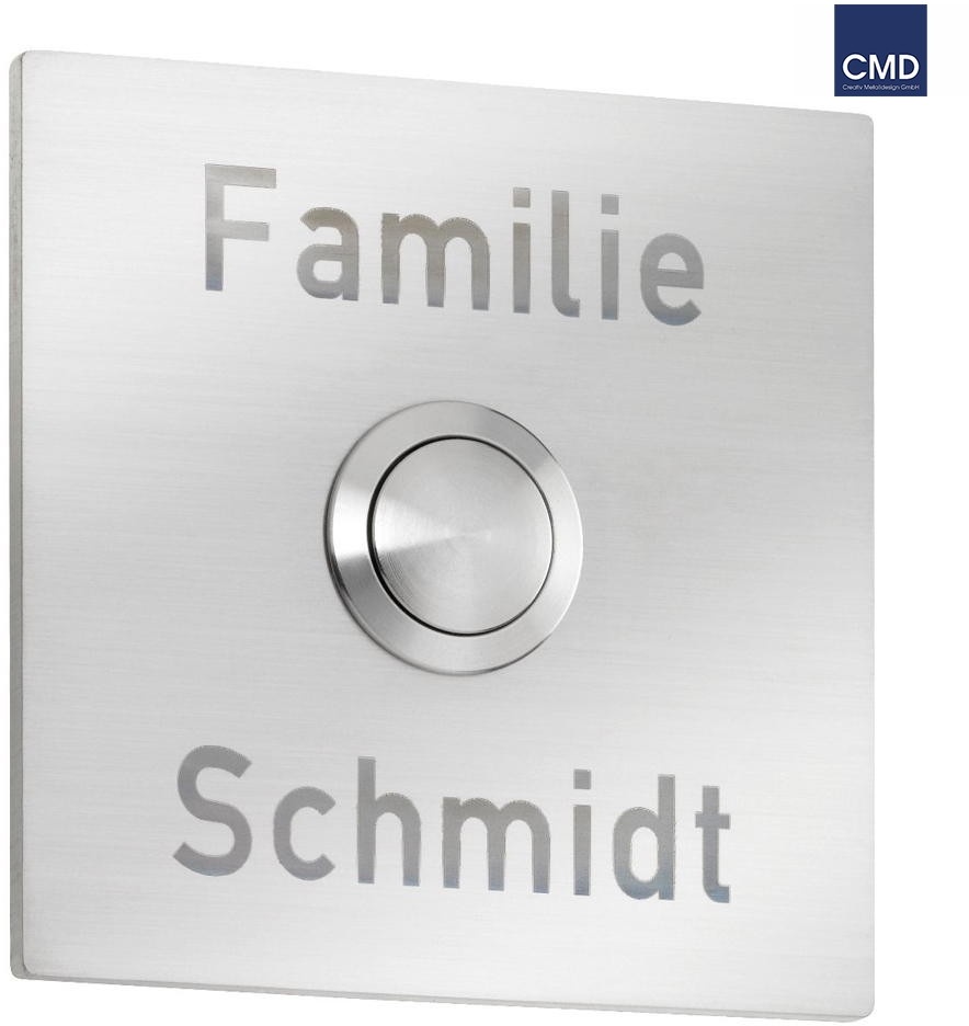 CMD Creative Metalldesign Gravur für Klingelplatte, 7 x 7cm (Art.Nr. CMD-100 / CMD-100-anthrazit) CMD-100/Gravur