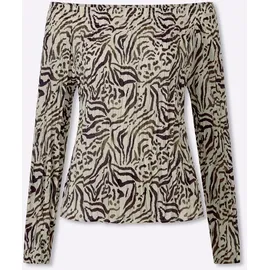 Heine Druckbluse Grau 40