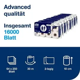 TORK Kleinrollen Toilettenpapier T4 Advanced 2-lagig 8 Rollen