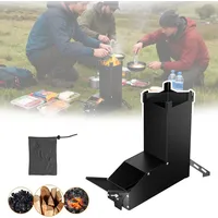 XINZI Rocket Stove Hochleistungs-Raketenofen, Leicht & Kompakt, Ideal für Outdoor-Kochen & Mobile Wärme, Schwarz