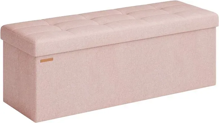 Ochama Sitzbank mit Stauraum, 38 x 110 x 38 cm, Sitztruhe, Bettbank, Aufbewahrungstruhe, für Wohnzimmer, Schlafzimmer, Flur, rosa
