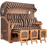 Mr. Deko Strandkorb Düne Grande XXL Bullauge Teak PE grey Dessin 581