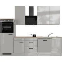 Flex-Well Küchenzeile Lund 280 cm grau