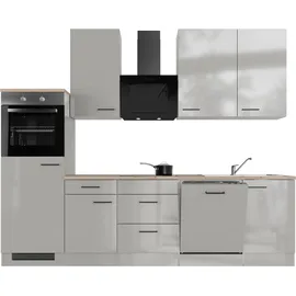 Flex-Well Küchenzeile Lund 280 cm grau