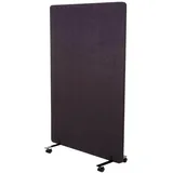 Proregal Akustik-Trennwand HxBxT 127x80x39 cm doppelwandig rollbar Stoff Braun-Grau Büro-Sichtschutz Raumteiler Pinnwand