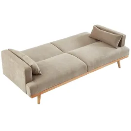 vente-unique Schlafsofa Klappsofa 3-Sitzer - Stoff - Beige - ESME