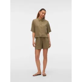 Vero Moda Hemdbluse VMLINN LINEN 2/4 SHORT SHIRT kalamata XS