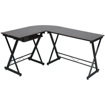 Svita ECKHART Eckschreibtisch Nussbaum-Optik schwarze Metall-Beine Computertisch Tisch