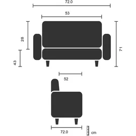 HJH Office Loungesessel BARBADOS Polyester 72,5 x 72,5 x 76 cm Dunkelgrau