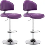 vidaXL Barhocker 2 Stk. 2er Set drehbar höhenverstellbar Kunstleder Lila