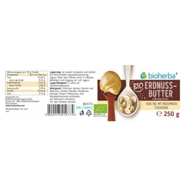 Bioherba Bio Erdnussbutter Crunchy 100% Bio m.knusprig.St.