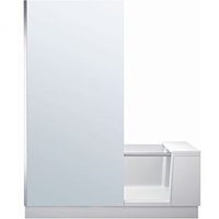 Duravit Shower + Bath Badewanne 700454000000000 170 x 75 cm, Klarglas, Nische, Glas links, montierte Tür, weiß