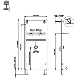 Belvit Vorwandelement für Waschbecken - BV-VR3001