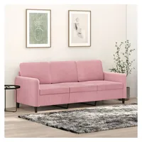 vidaXL 3-Sitzer-Sofa Rosa 180 cm Samt