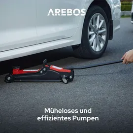 Arebos Rangierwagenheber Stahl 85-385 mm rot