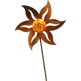 FD Stecker Blume mit Kugel Rostoptik 150 cm
