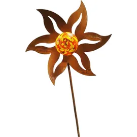 FD Stecker Blume mit Kugel Rostoptik 150 cm