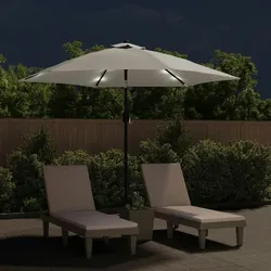 vidaXL LED Cantilever Sonnenschirm 3 m Sandweiß