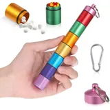 Klein Metall Tablettenbox Medikamentenbox 7 Tage Pillendose Pill Box Pillendose für Unterwegs Wasserdicht Feuchtigkeitsbeständig Geeignet für Outdoor-reisen Geschäftsreisen (Farbig)