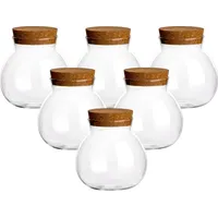 Gouveo 6er Set Vorratsglas 600 ml "Kugel" aus Borosilikatglas