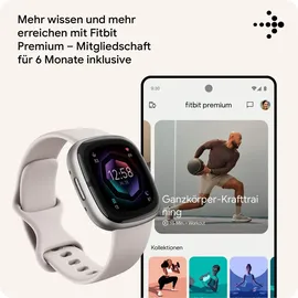 Fitbit Sense 2 aluminium platin/mondweiß
