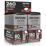 260 Rayovac Extra Size 312 PR41 (Braun) Hörgerätebatterien - 10 Blister mit 8 und 30 Blister mit 6 Batterien