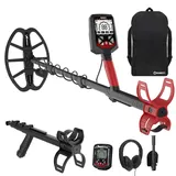 KAIWEETS Metalldetektor Profi mit Akku, wasserdichte Doppel-D-Spule bis 30 cm Tiefe, 5 Modi Metallsuchgerät, DSP-Chip, HD-LCD mit Hintergrundbeleuchtung, Metalldetektor Set