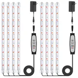 Niello 2Pack 4 Stäbe Pflanzenlichtstreifen, Pflanzenleuchten für Zimmerpflanzen, Vollspektrum Sonnenlicht Wachstumslampe mit Auto On/Off 6/12/18H Timer, 5 dimmbare Stufen grow lampe