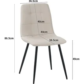 Albatros International Esszimmerstuhl Bora Stoff beige 4er Set