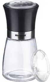 WESTMARK Blacky Gewürzstreuer, 190 ml, Eleganter Streuer mit einem feinen Lochbild, 1 Streuer, grob