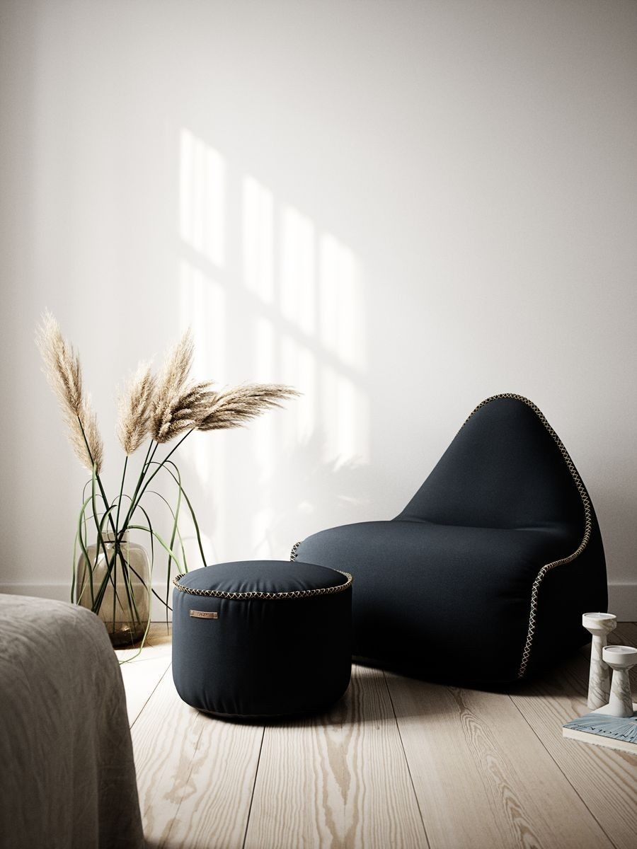 RETROit Cura Lounge Sitzsack mit Hocker – Nachhaltiges Sparset schwarz"RETROit Cura Lounge Sitzsack mit Hocker – Nachhaltiges Sparset"