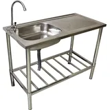 Westerholt Edelstahl Multifunktionswaschtisch 103 x 53 x 57 cm
