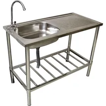 Westerholt Edelstahl Multifunktionswaschtisch 103 x 53 x 57 cm