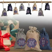 TolleTour Adventskalender zum Befüllen Weihnachten Säckchen Decor 24 Stoffbeutel(3 Farben)