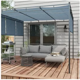 Outsunny Gartenmöbel-Set Ecksofa & Beistelltisch Polyrattan grau/hellgrau