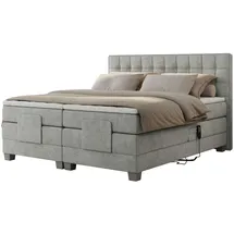 MKS Meble Boxspringbett 200 x 200 cm H4 Hellgrau