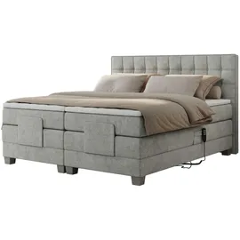 MKS Meble Boxspringbett 200 x 200 cm H4 Hellgrau