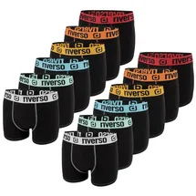 Riverso RIVOle Boxershorts Blau / Schwarz L 12er Pack