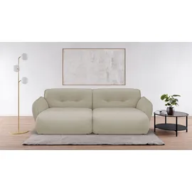 BeType Big-Sofa BETYPE "Be Fluffy", beige (cream), B:285cm H:87cm T:184cm, 100% Polyester, Sofas, Big-Sofa, Softes Sitzgefühl, moderne Kedernaht, hochwertiger Bezug