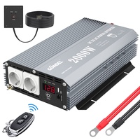 GIANDEL 2000W Modifizierte Welle Wechselrichter 12V auf 230V Spannungswandler Power Inverter mit kabelloser Fernbedienung und LED-Anzeige & USB-Anschluss für Wohnmobil LKW Auto