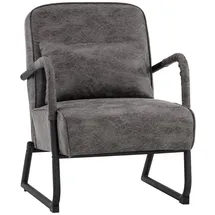 MCombo Relaxsessel 4742 Mikrofaser 0 x 0 x 0 cm Grau mit Hocker