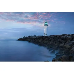 Fototapete PAPERMOON "Leuchtturm", bunt, B:3,00m L:2,23m, Vlies, Tapeten