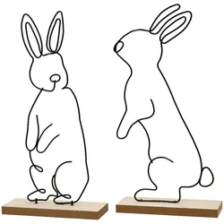 Decoris 1 Dekofigur Osterhase 29cm Metall Dekohase Osterdeko Tischdeko Ostern Frühlingsdeko Osterschmuck Metalldeko Hase Figur Geschenk Schwarz